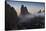 Colorado, Colorado Springs. Morning Fog in Garden of the Gods Park-Don Grall-Framed Stretched Canvas