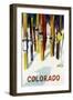 Colorado - Colorful Skis-Lantern Press-Framed Art Print