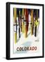 Colorado - Colorful Skis-Lantern Press-Framed Art Print