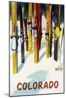 Colorado - Colorful Skis-Lantern Press-Mounted Art Print