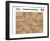 Colorado County Map-malachy120-Framed Art Print