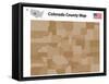 Colorado County Map-malachy120-Framed Stretched Canvas