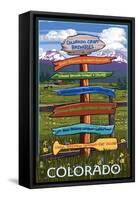 Colorado - Craft Breweries Singpost-Lantern Press-Framed Stretched Canvas