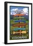 Colorado - Craft Breweries Singpost-Lantern Press-Framed Art Print