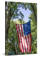 Colorado, Crawford. Flag Hanging Between Two Trees-Jaynes Gallery-Stretched Canvas