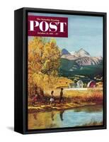 "Colorado Creek" Saturday Evening Post Cover, October 13, 1951-John Clymer-Framed Stretched Canvas