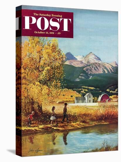 "Colorado Creek" Saturday Evening Post Cover, October 13, 1951-John Clymer-Stretched Canvas