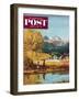 "Colorado Creek" Saturday Evening Post Cover, October 13, 1951-John Clymer-Framed Premium Giclee Print