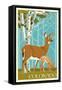 Colorado - Deer and Fawn-Lantern Press-Framed Stretched Canvas