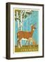 Colorado - Deer and Fawn-Lantern Press-Framed Art Print