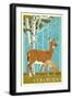 Colorado - Deer and Fawn-Lantern Press-Framed Art Print