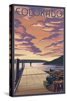 Colorado - Dock Scene and Lake-Lantern Press-Stretched Canvas