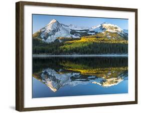 Colorado, East Beckwith Mountain. Reflection in Lost Lake Slough-Jaynes Gallery-Framed Photographic Print