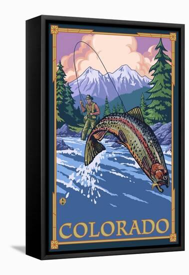 Colorado - Fisherman-Lantern Press-Framed Stretched Canvas