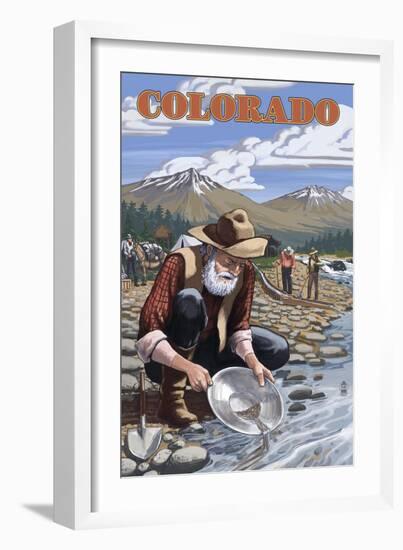 Colorado - Gold Panner-Lantern Press-Framed Art Print