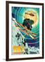 Colorado - Heli-Skiing-Lantern Press-Framed Art Print