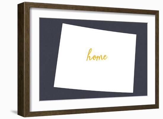Colorado - Home State - White on Gray-Lantern Press-Framed Art Print