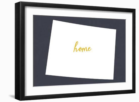 Colorado - Home State - White on Gray-Lantern Press-Framed Art Print