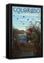 Colorado - Hunter and Lake-Lantern Press-Framed Stretched Canvas