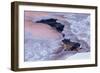 Colorado, Lyons. Ice and Snow Pattern in Saint Vrain River at Sunset-Jaynes Gallery-Framed Photographic Print