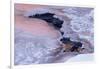 Colorado, Lyons. Ice and Snow Pattern in Saint Vrain River at Sunset-Jaynes Gallery-Framed Photographic Print