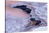 Colorado, Lyons. Ice and Snow Pattern in Saint Vrain River at Sunset-Jaynes Gallery-Stretched Canvas