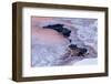 Colorado, Lyons. Ice and Snow Pattern in Saint Vrain River at Sunset-Jaynes Gallery-Framed Photographic Print