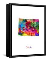 Colorado Map-Michael Tompsett-Framed Stretched Canvas