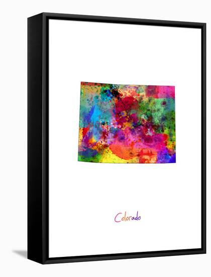 Colorado Map-Michael Tompsett-Framed Stretched Canvas