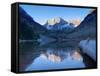 Colorado, Maroon Bells Mountain Reflected in Maroon Lake, USA-Alan Copson-Framed Stretched Canvas