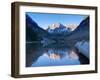 Colorado, Maroon Bells Mountain Reflected in Maroon Lake, USA-Alan Copson-Framed Photographic Print