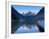 Colorado, Maroon Bells Mountain Reflected in Maroon Lake, USA-Alan Copson-Framed Photographic Print