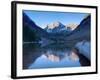 Colorado, Maroon Bells Mountain Reflected in Maroon Lake, USA-Alan Copson-Framed Photographic Print