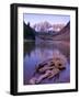 Colorado, Maroon Bells Mountain Reflected in Maroon Lake, USA-Alan Copson-Framed Photographic Print