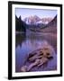 Colorado, Maroon Bells Mountain Reflected in Maroon Lake, USA-Alan Copson-Framed Photographic Print