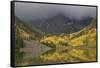 Colorado, Maroon Bells SP. Storm Clouds on Maroon Bells Mountains-Don Grall-Framed Stretched Canvas