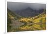 Colorado, Maroon Bells SP. Storm Clouds on Maroon Bells Mountains-Don Grall-Framed Photographic Print