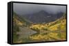 Colorado, Maroon Bells SP. Storm Clouds on Maroon Bells Mountains-Don Grall-Framed Stretched Canvas