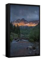 Colorado, Maroon Bells SP. Sunrise Storm Clouds on Maroon Bells Mts-Don Grall-Framed Stretched Canvas