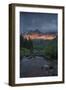 Colorado, Maroon Bells SP. Sunrise Storm Clouds on Maroon Bells Mts-Don Grall-Framed Photographic Print