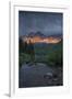 Colorado, Maroon Bells SP. Sunrise Storm Clouds on Maroon Bells Mts-Don Grall-Framed Photographic Print