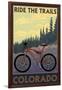 Colorado - Mountain Bike Scene-Lantern Press-Framed Art Print