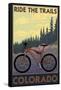 Colorado - Mountain Bike Scene-Lantern Press-Framed Stretched Canvas
