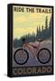 Colorado - Mountain Bike Scene-Lantern Press-Framed Stretched Canvas