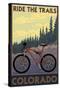 Colorado - Mountain Bike Scene-Lantern Press-Stretched Canvas