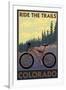 Colorado - Mountain Bike Scene-Lantern Press-Framed Art Print