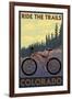 Colorado - Mountain Bike Scene-Lantern Press-Framed Art Print
