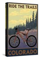 Colorado - Mountain Bike Scene-Lantern Press-Stretched Canvas