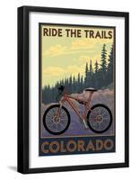 Colorado - Mountain Bike Scene-Lantern Press-Framed Art Print