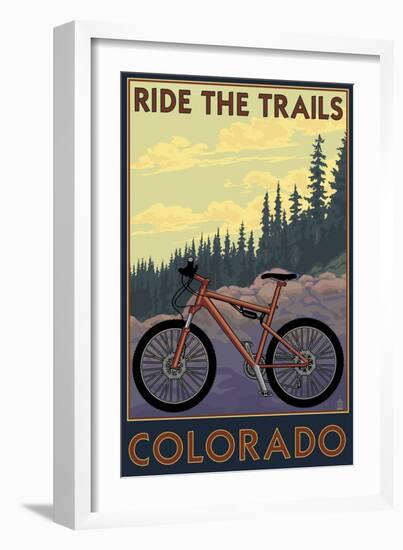 Colorado - Mountain Bike Scene-Lantern Press-Framed Art Print